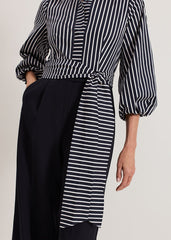 Bree Stripe Jumpsuit Navy