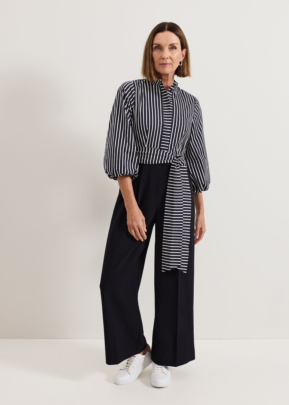 Bree Stripe Jumpsuit Navy