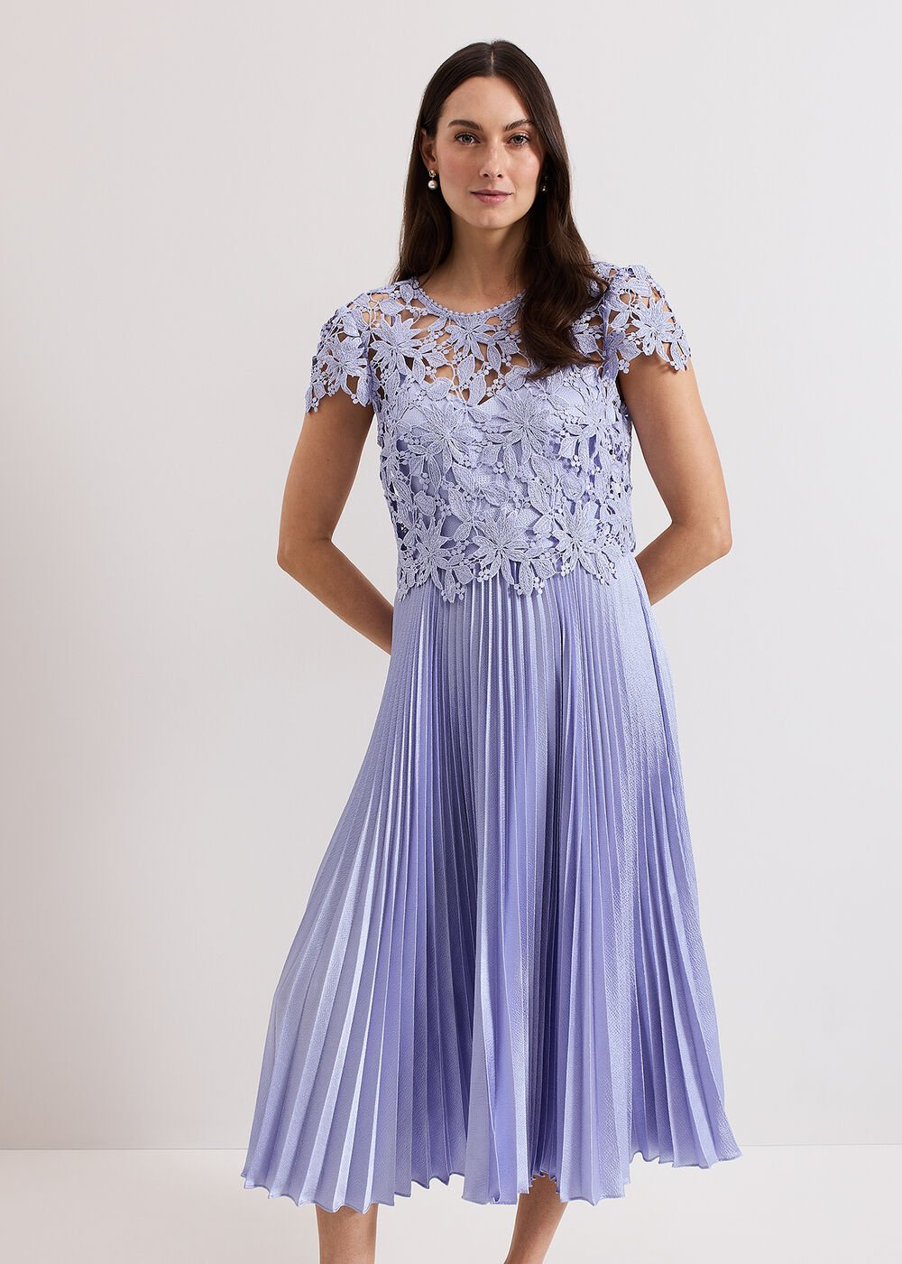 Dana Lace Double Layered Dress Pale Blue