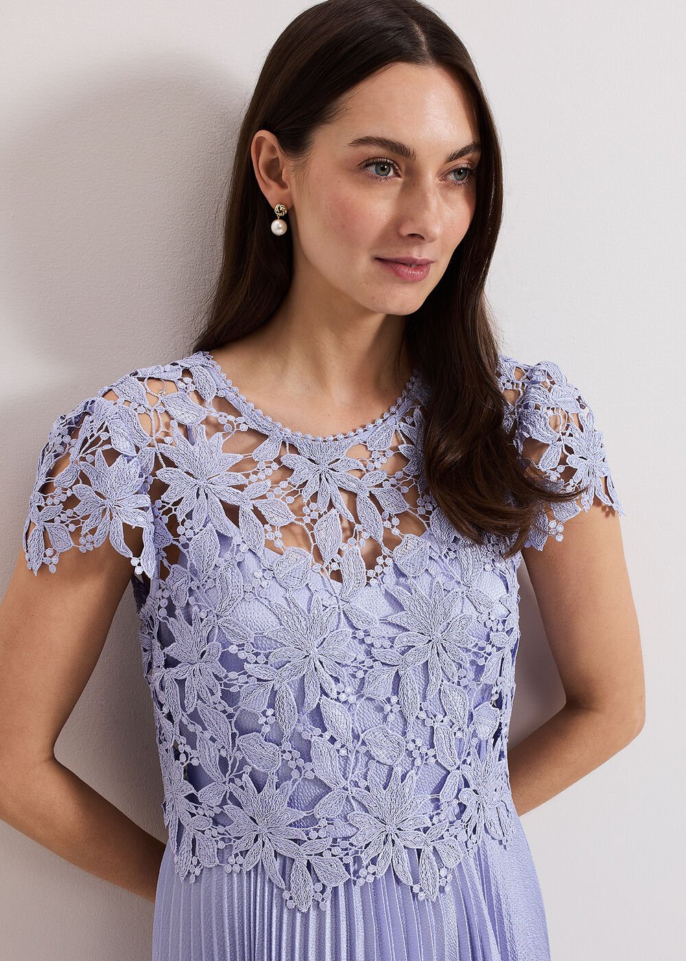 Dana Lace Double Layered Dress Pale Blue
