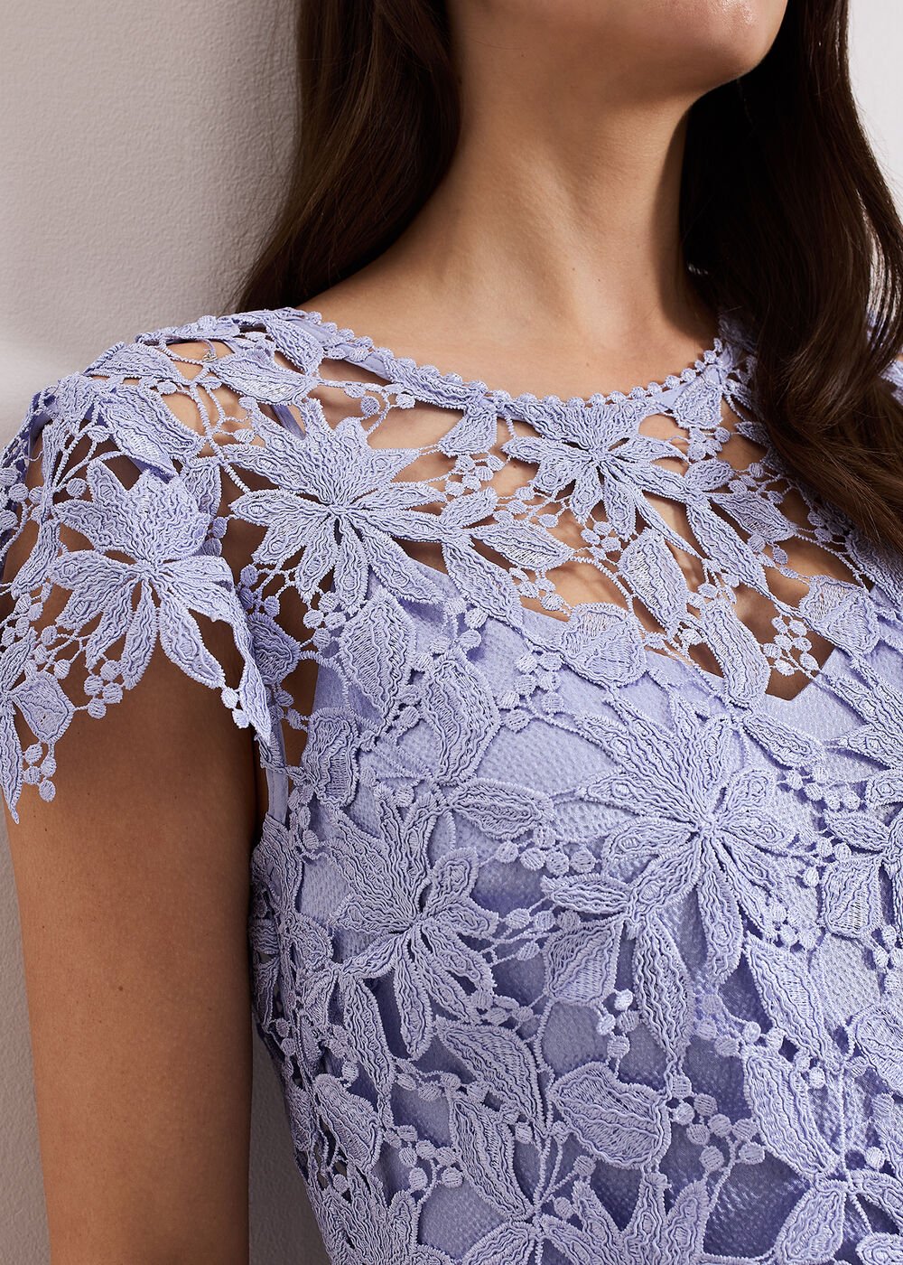 Dana Lace Double Layered Dress Pale Blue
