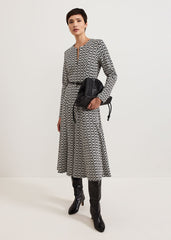 Eleni Midi Dress Black/Ivory