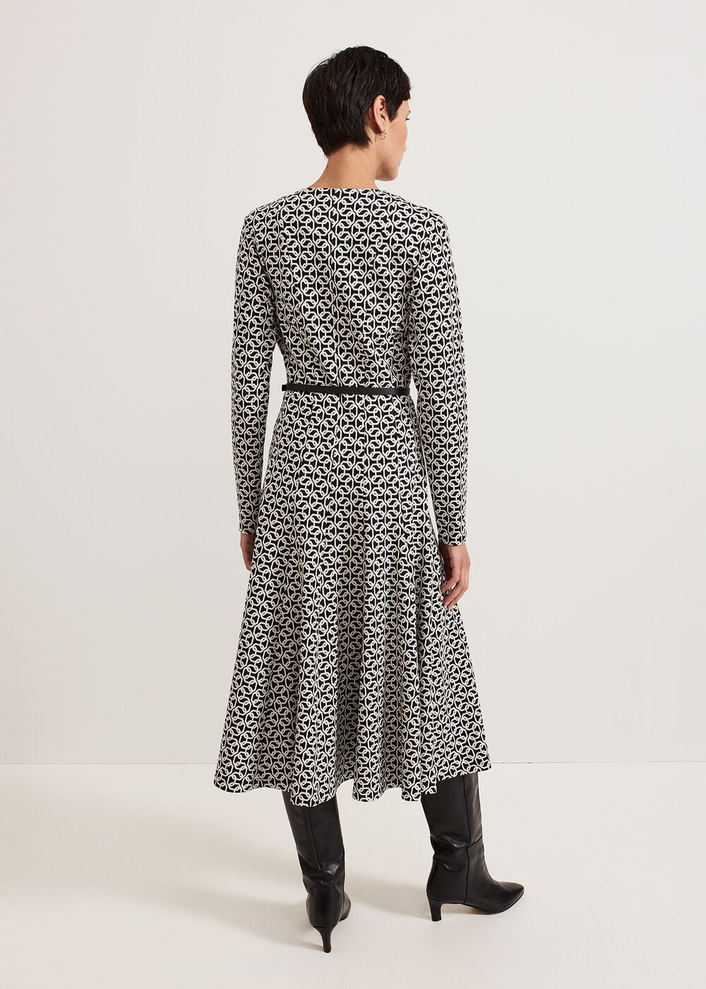 Eleni Midi Dress Black/Ivory