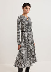 Eleni Midi Dress Black/Ivory