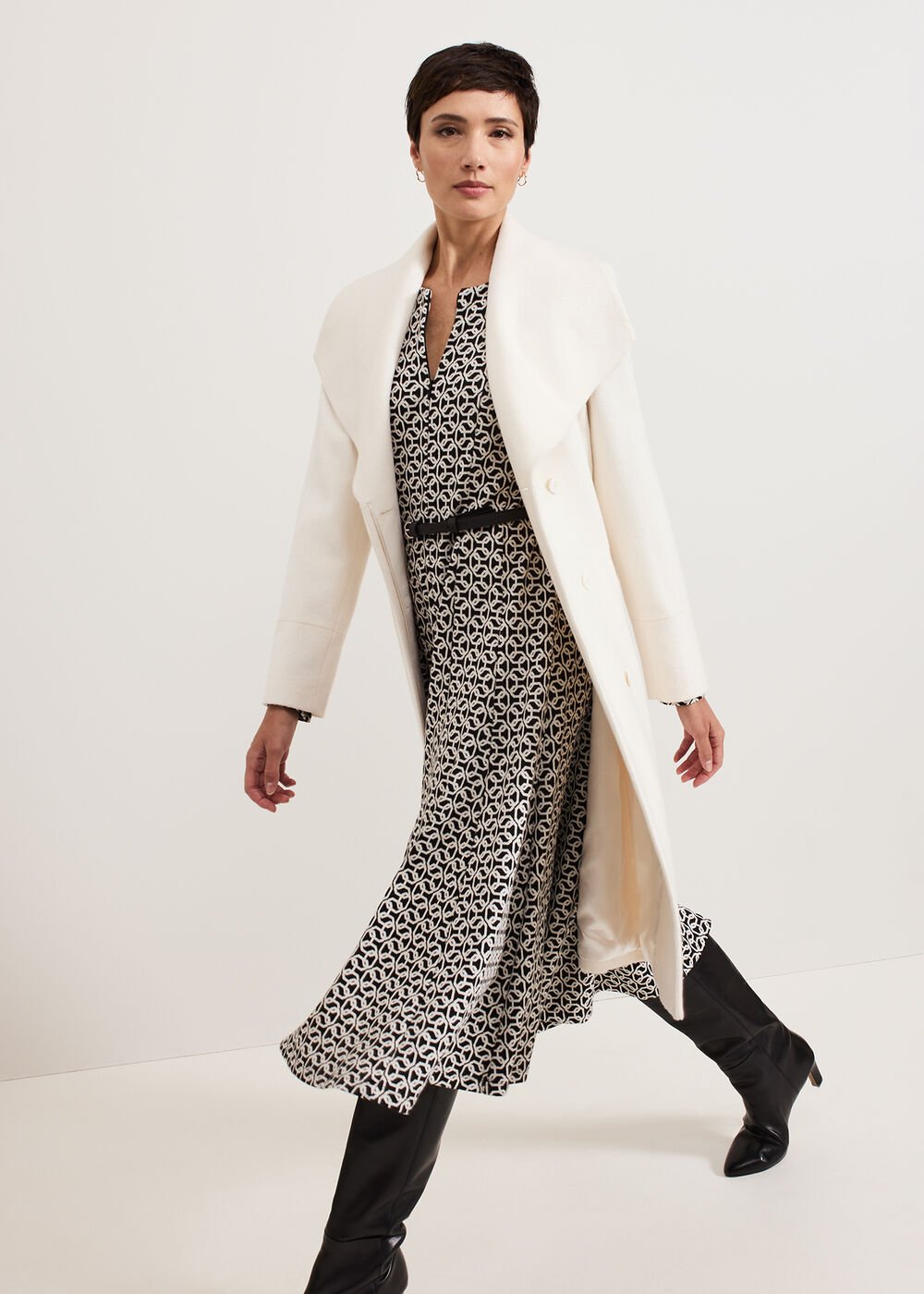 Eleni Midi Dress Black/Ivory