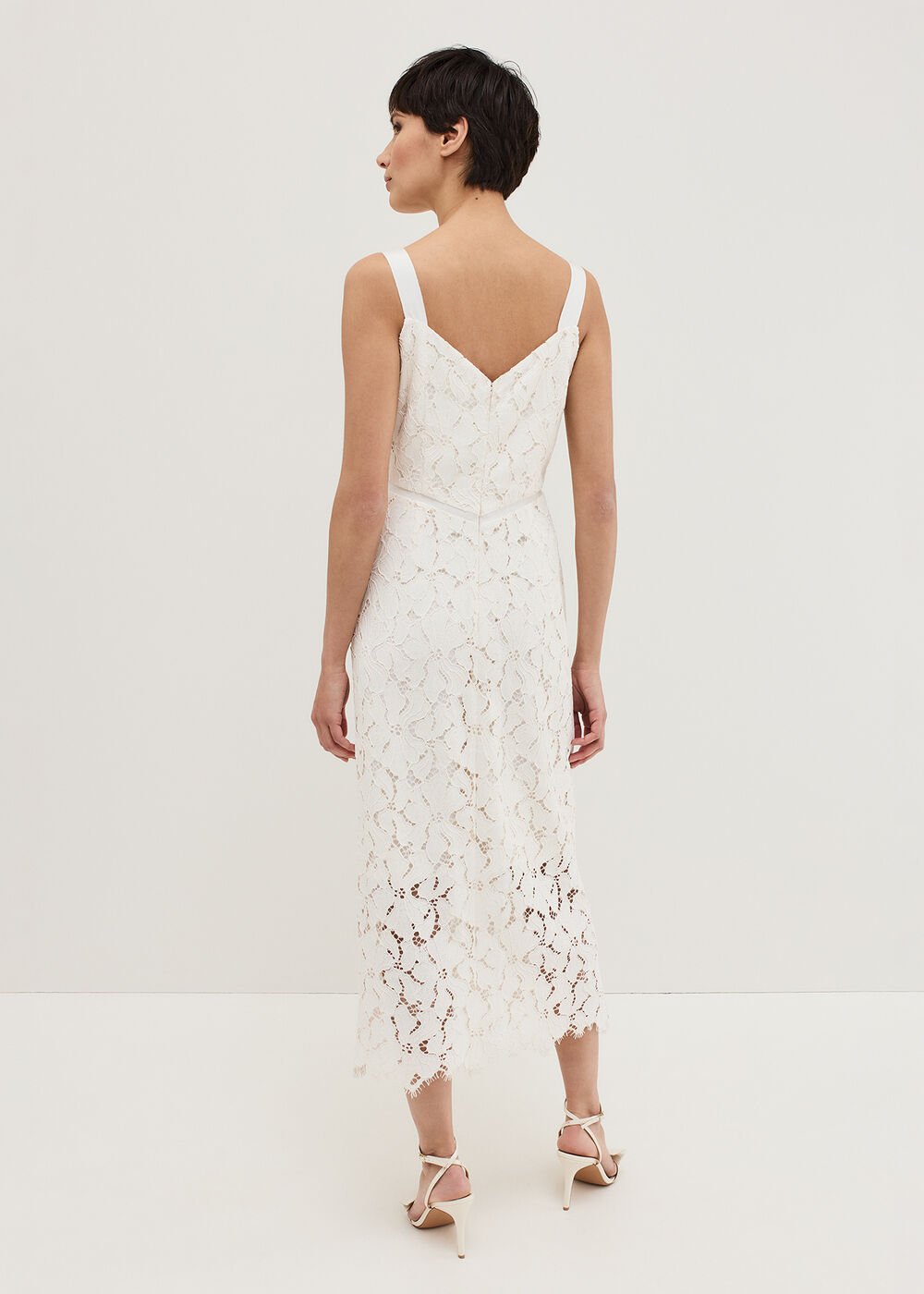 Gracie Lace Midi Dress Ivory