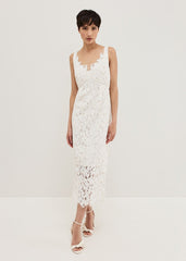 Gracie Lace Midi Dress Ivory