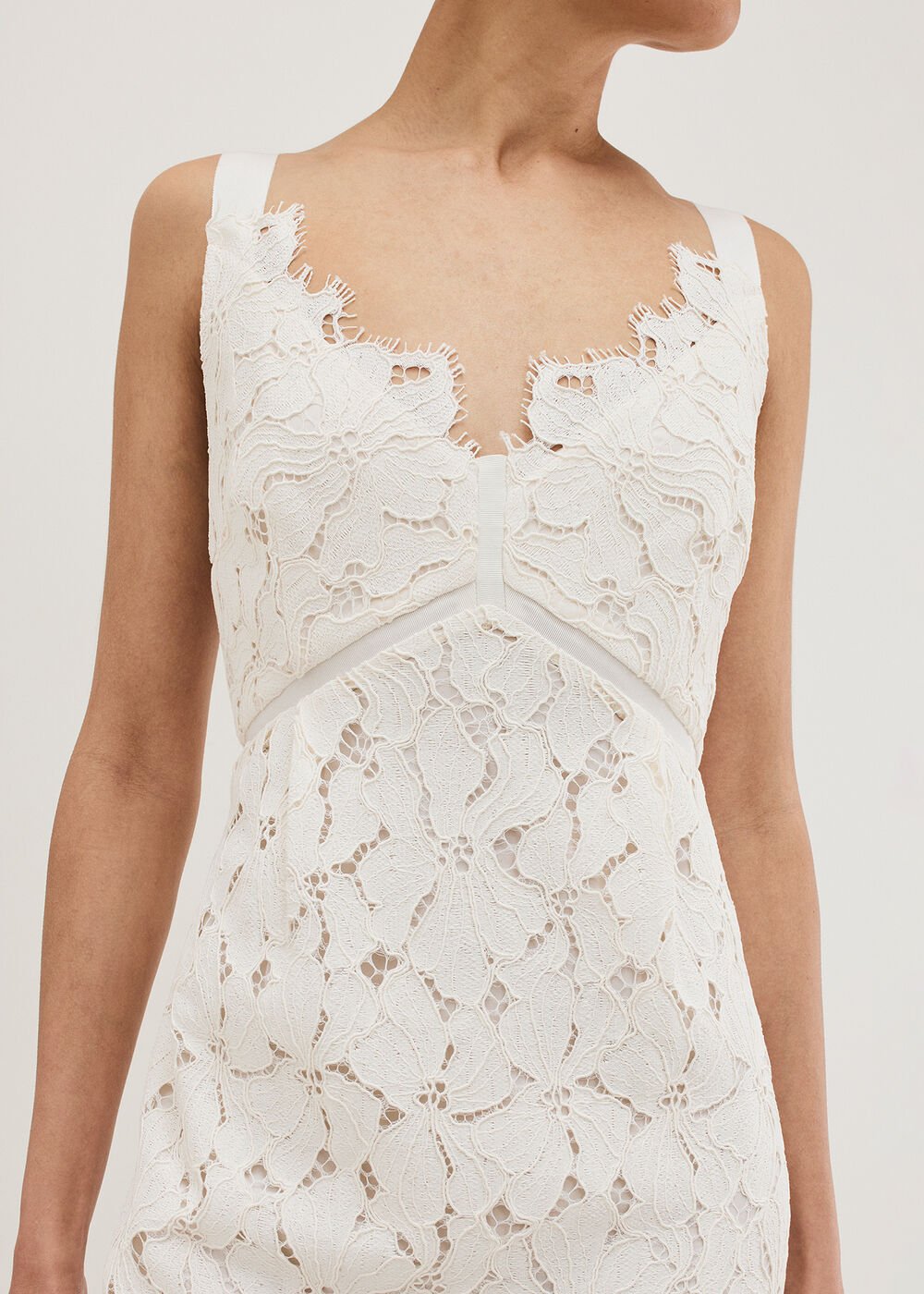 Gracie Lace Midi Dress Ivory