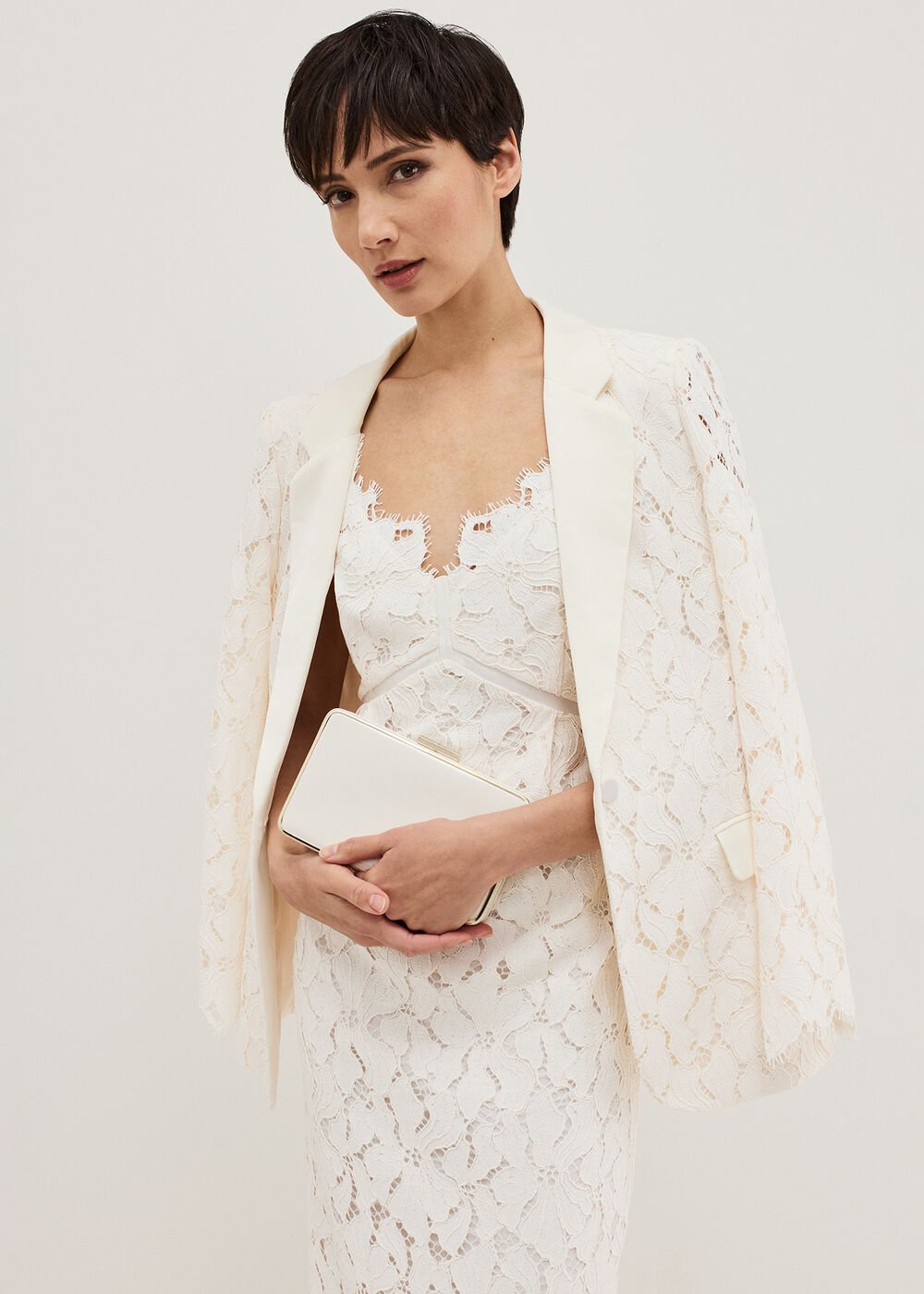 Gracie Lace Midi Dress Ivory