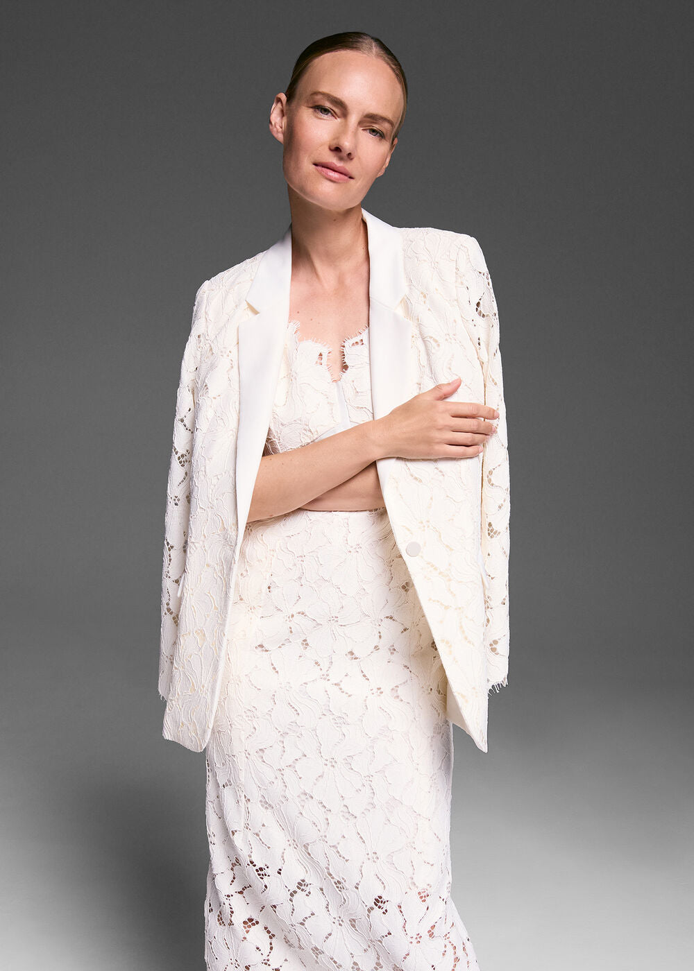 Gracie Lace Blazer Ivory
