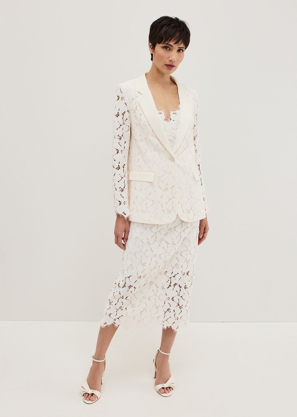 Gracie Lace Blazer Ivory