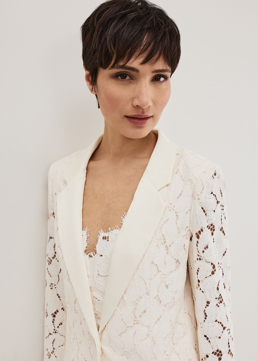 Gracie Lace Blazer Ivory