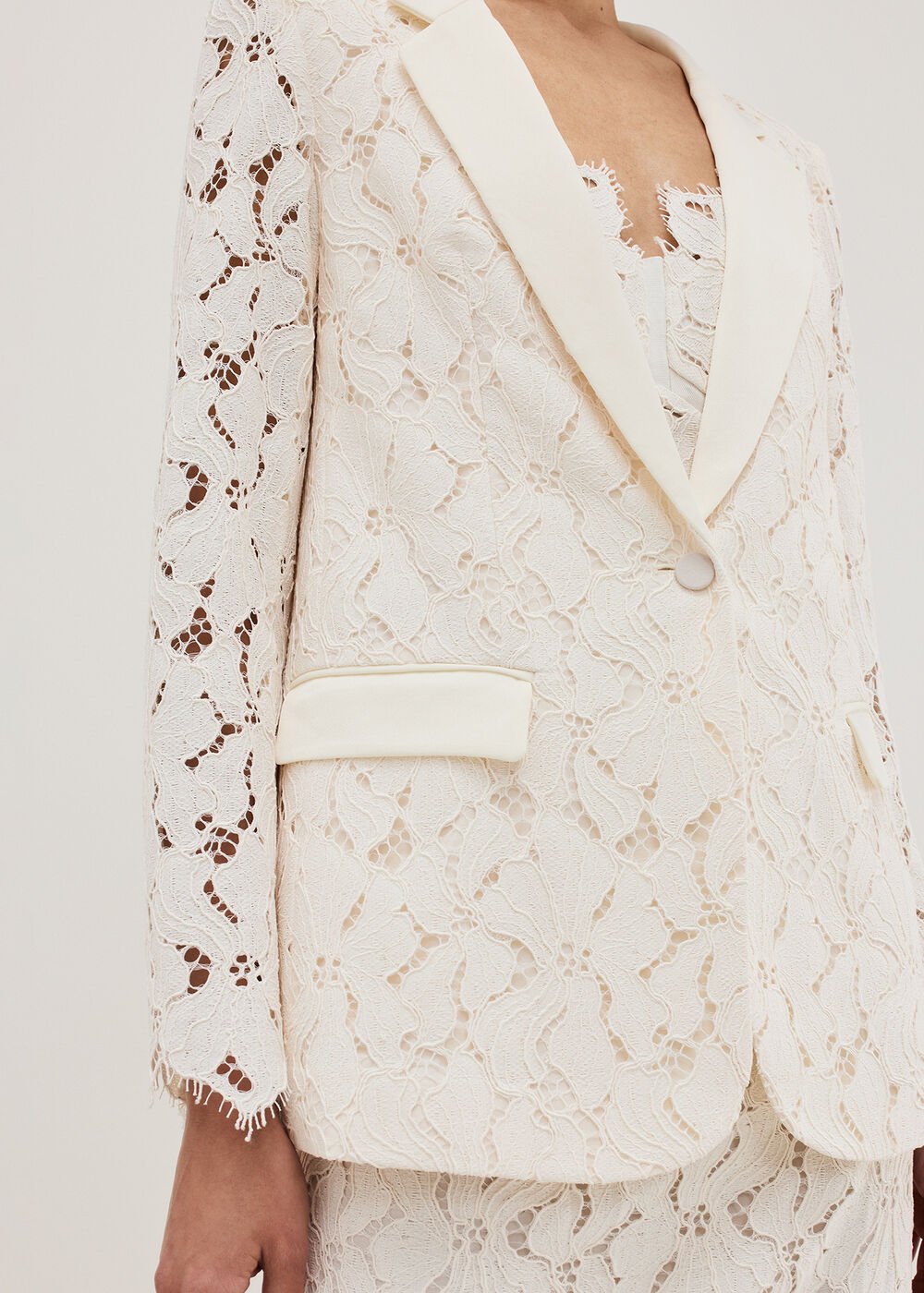 Gracie Lace Blazer Ivory