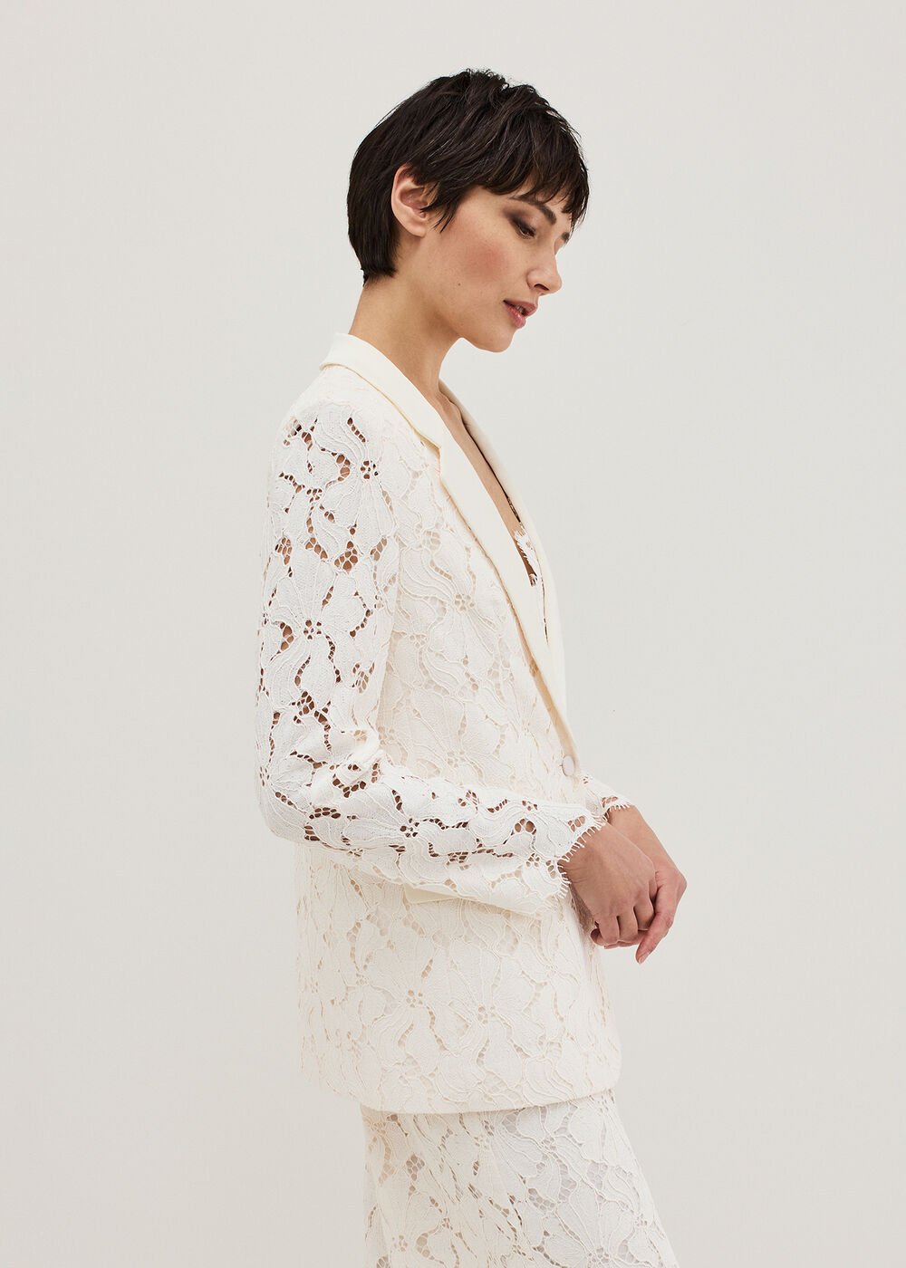 Gracie Lace Blazer Ivory