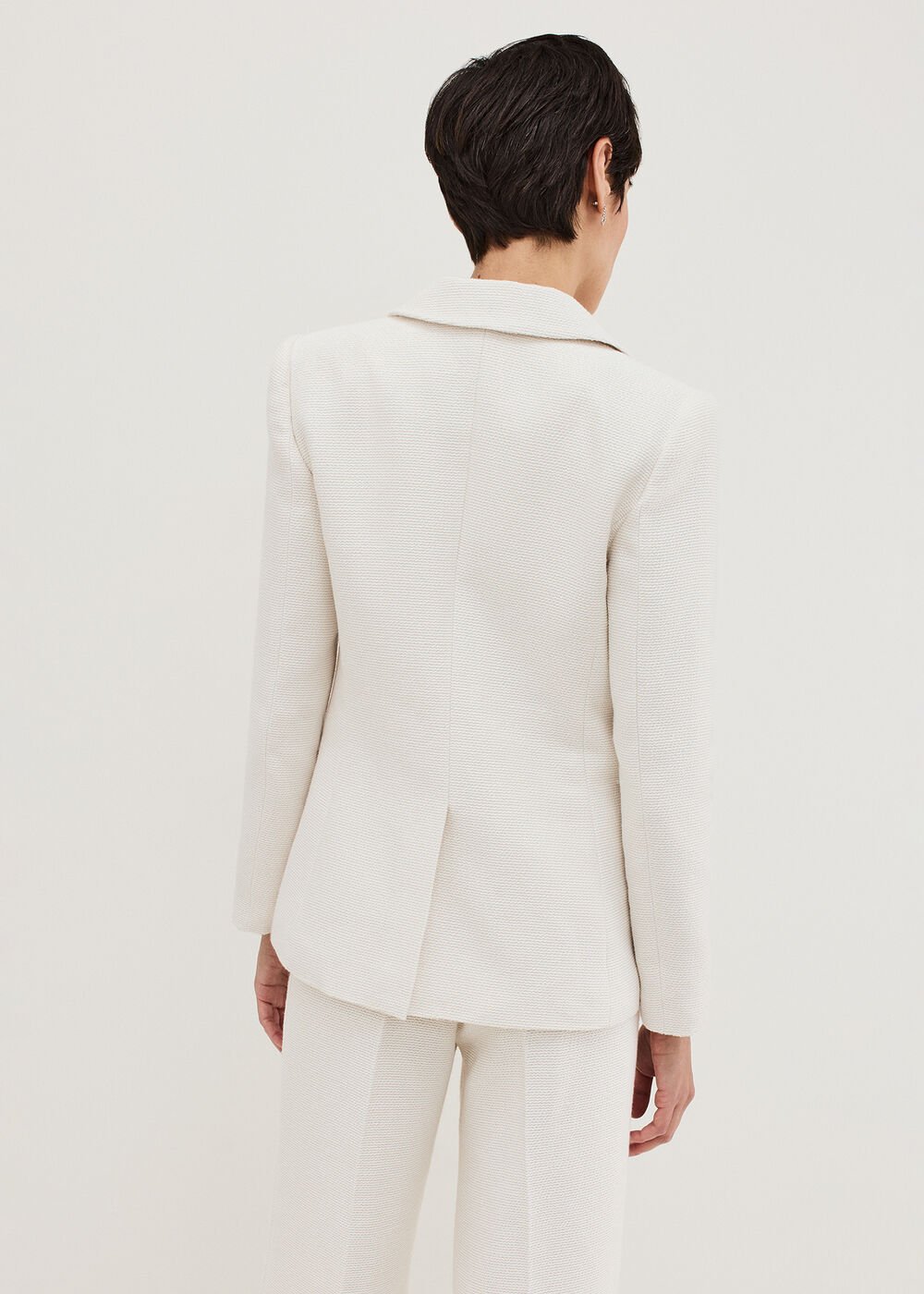 Bridgette Cream Textured Blazer Ivory