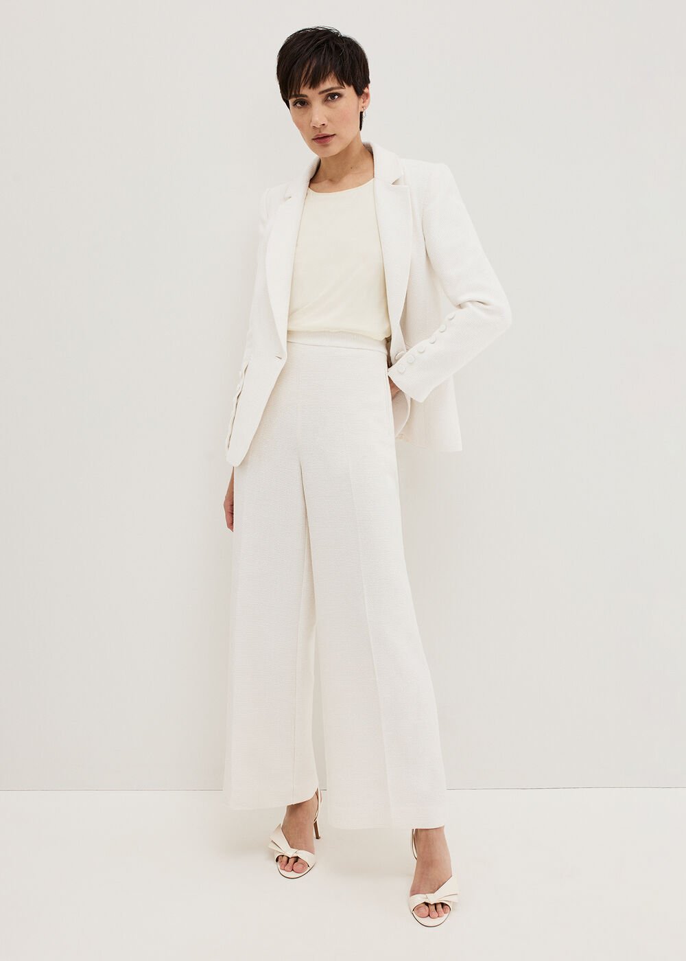 Bridgette Cream Textured Blazer Ivory