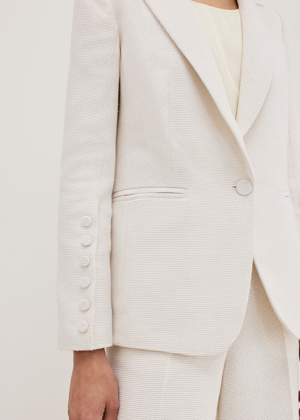 Bridgette Cream Textured Blazer Ivory