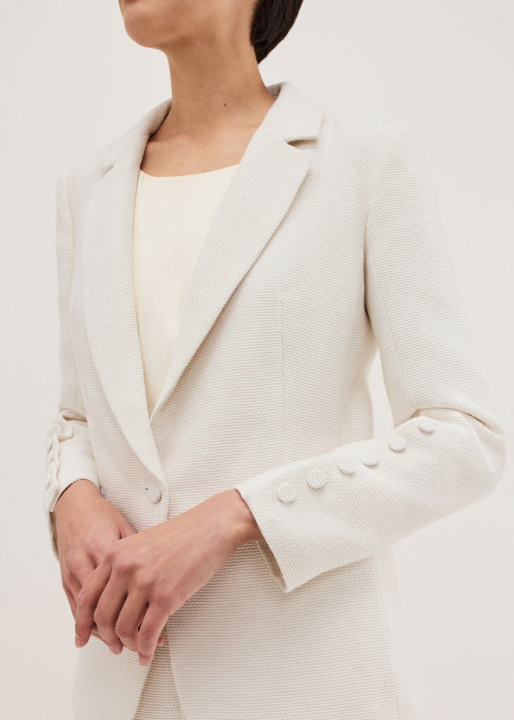 Bridgette Cream Textured Blazer Ivory