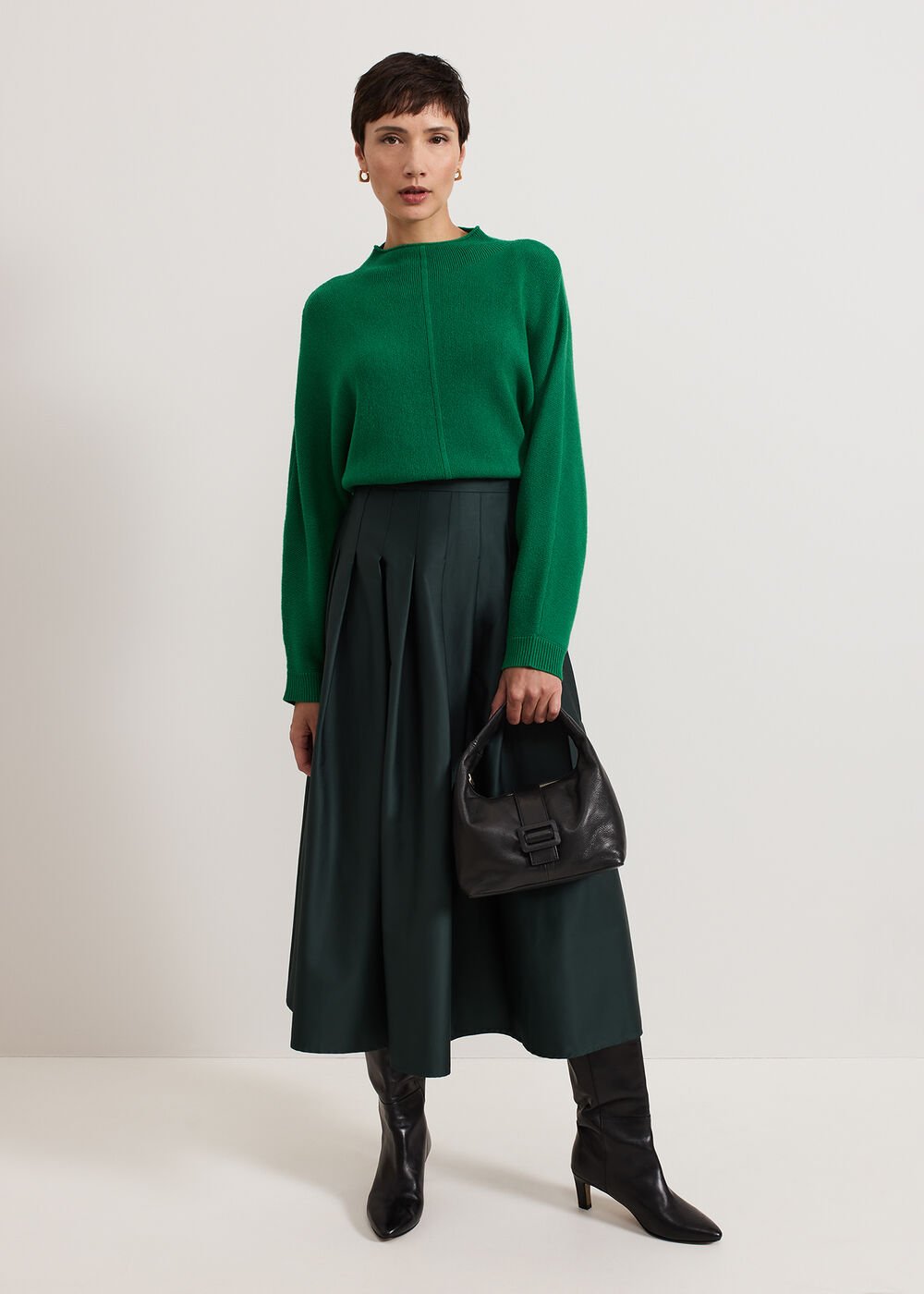 Susie Pleated Skirt Dark Green