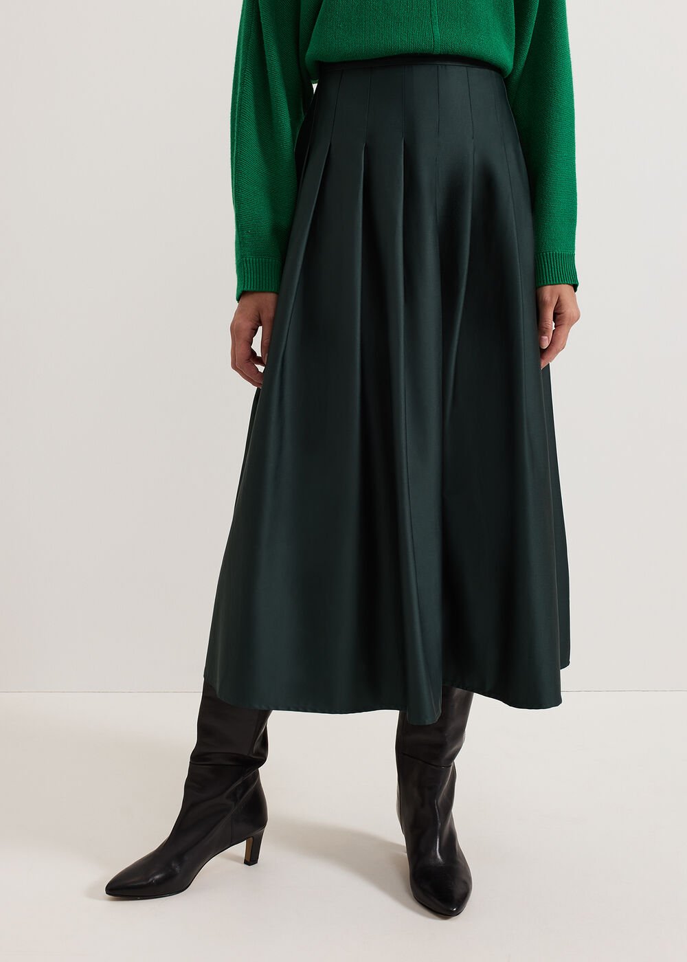 Susie Pleated Skirt Dark Green