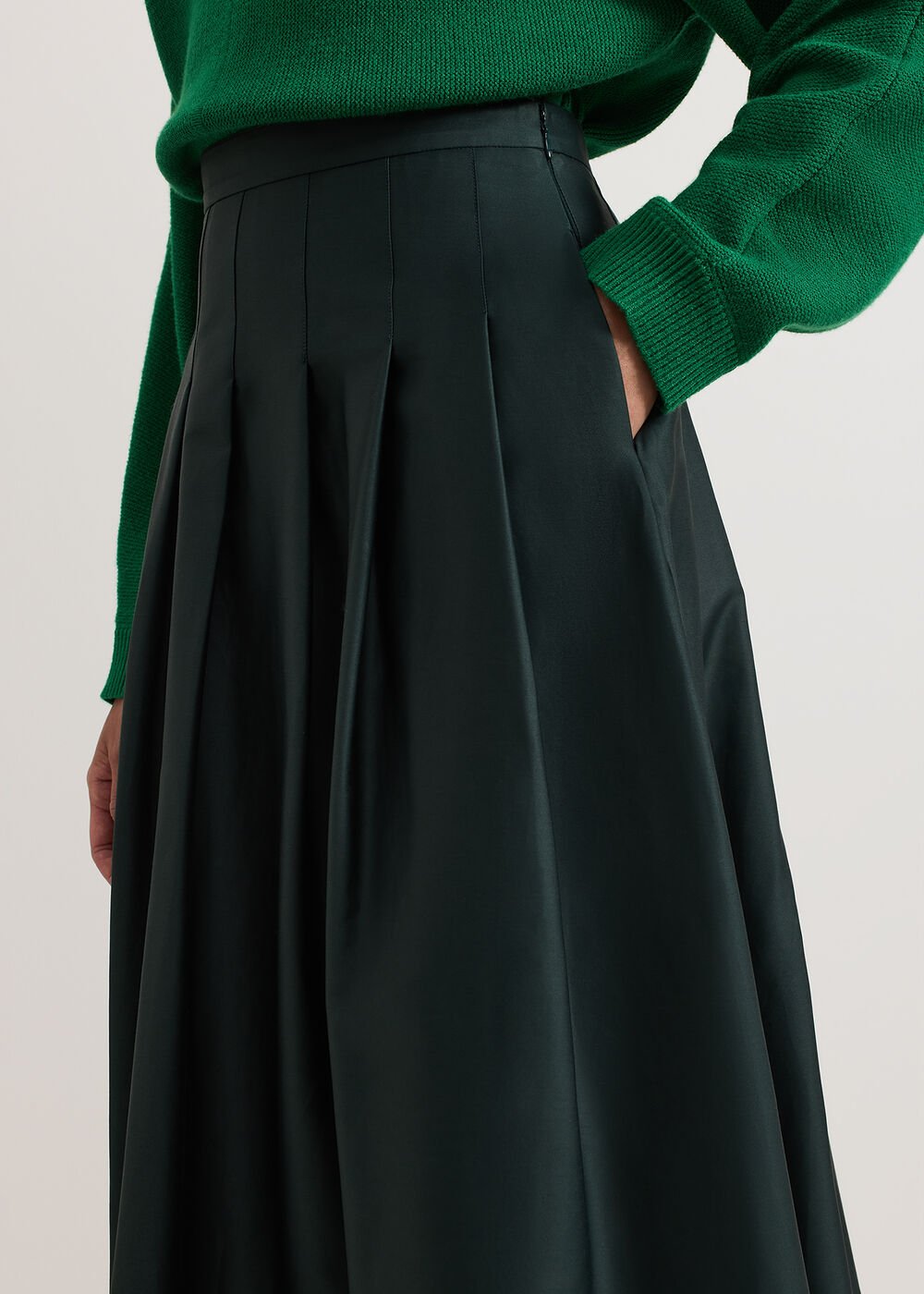 Susie Pleated Skirt Dark Green