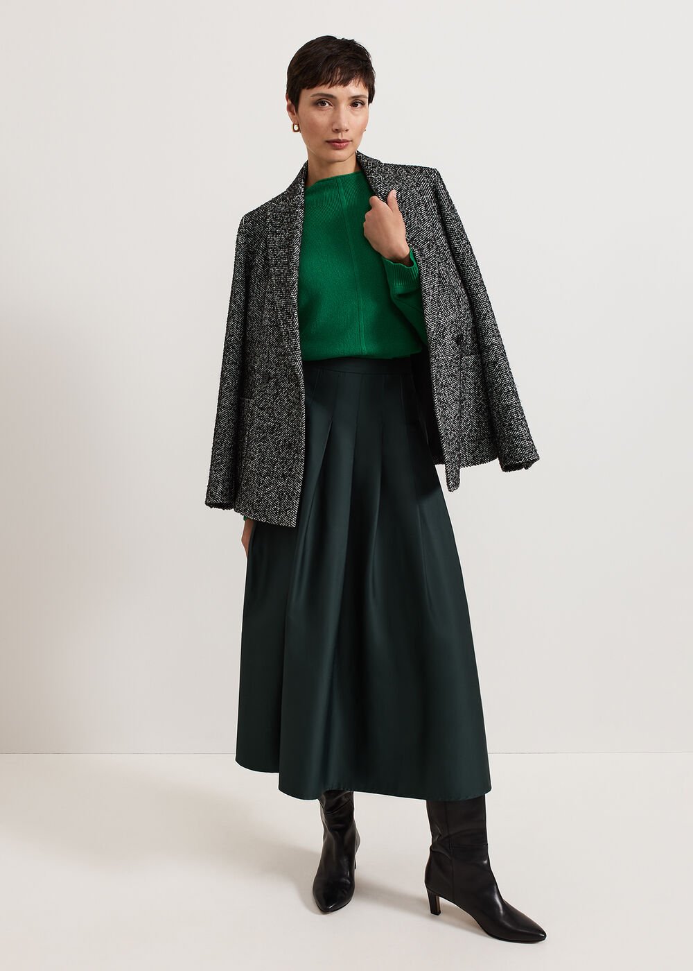 Susie Pleated Skirt Dark Green