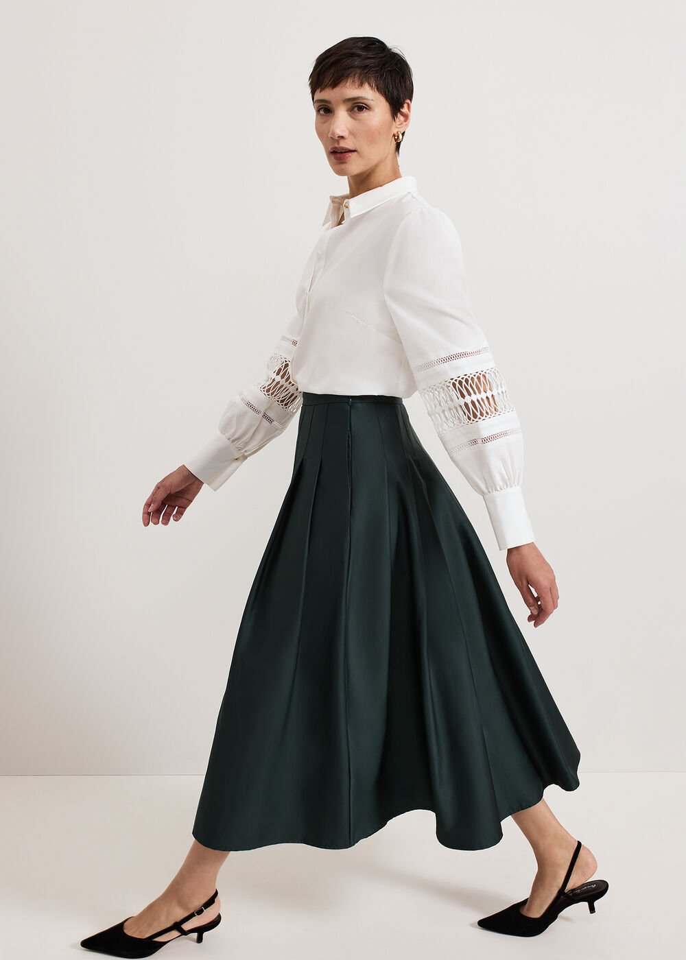 Susie Pleated Skirt Dark Green