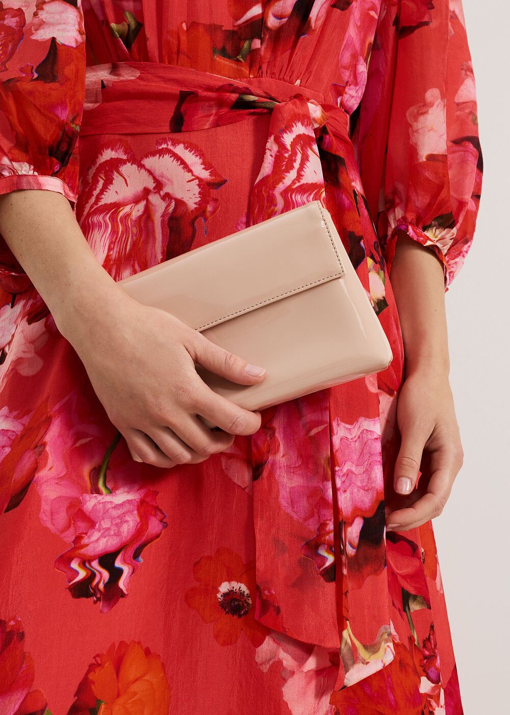 Pink Patent Clutch Pale Pink