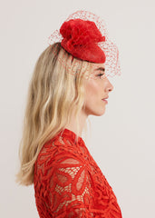 Red Flower Pillbox Red