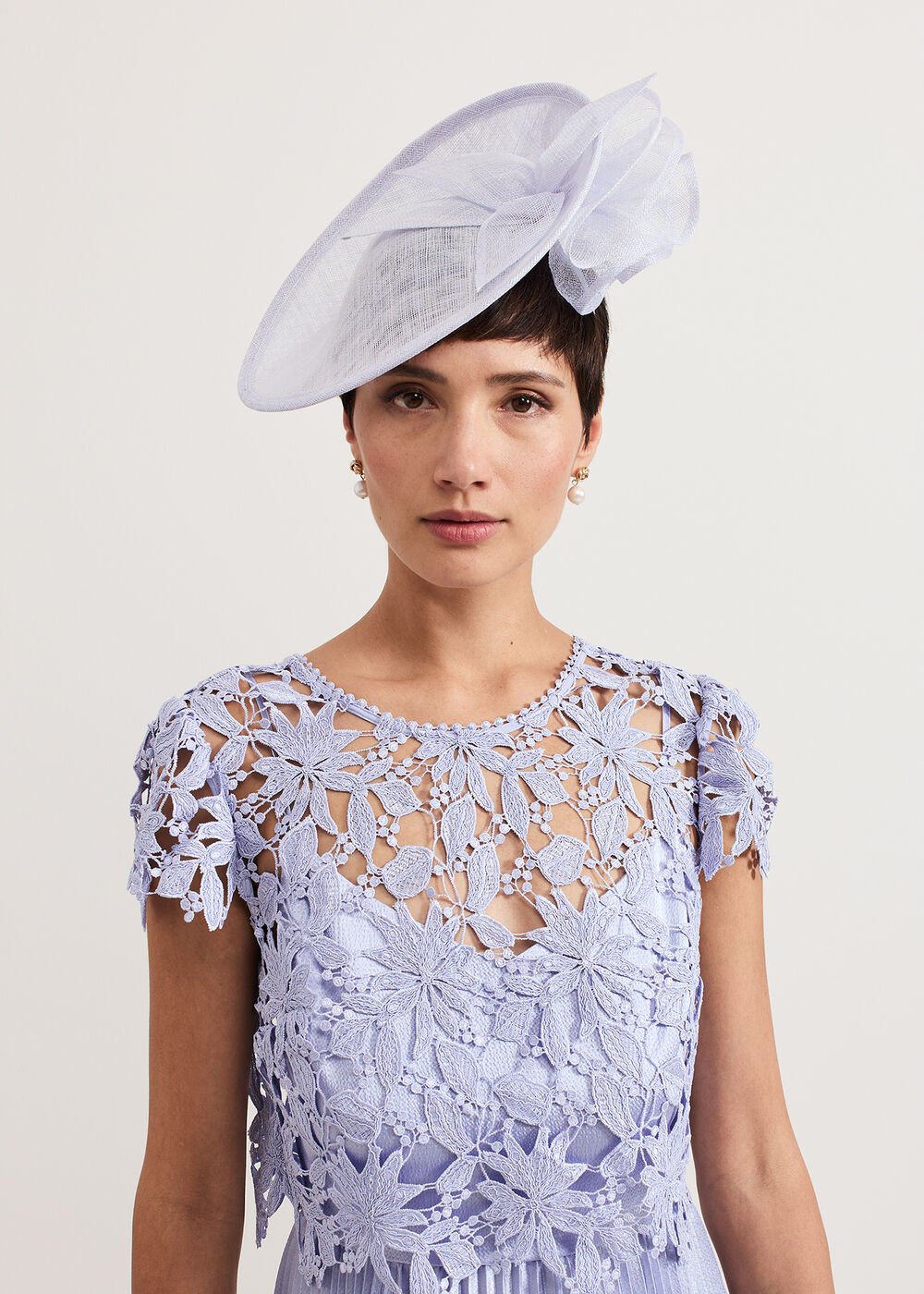 Blue Oval Fascinator Pale Blue