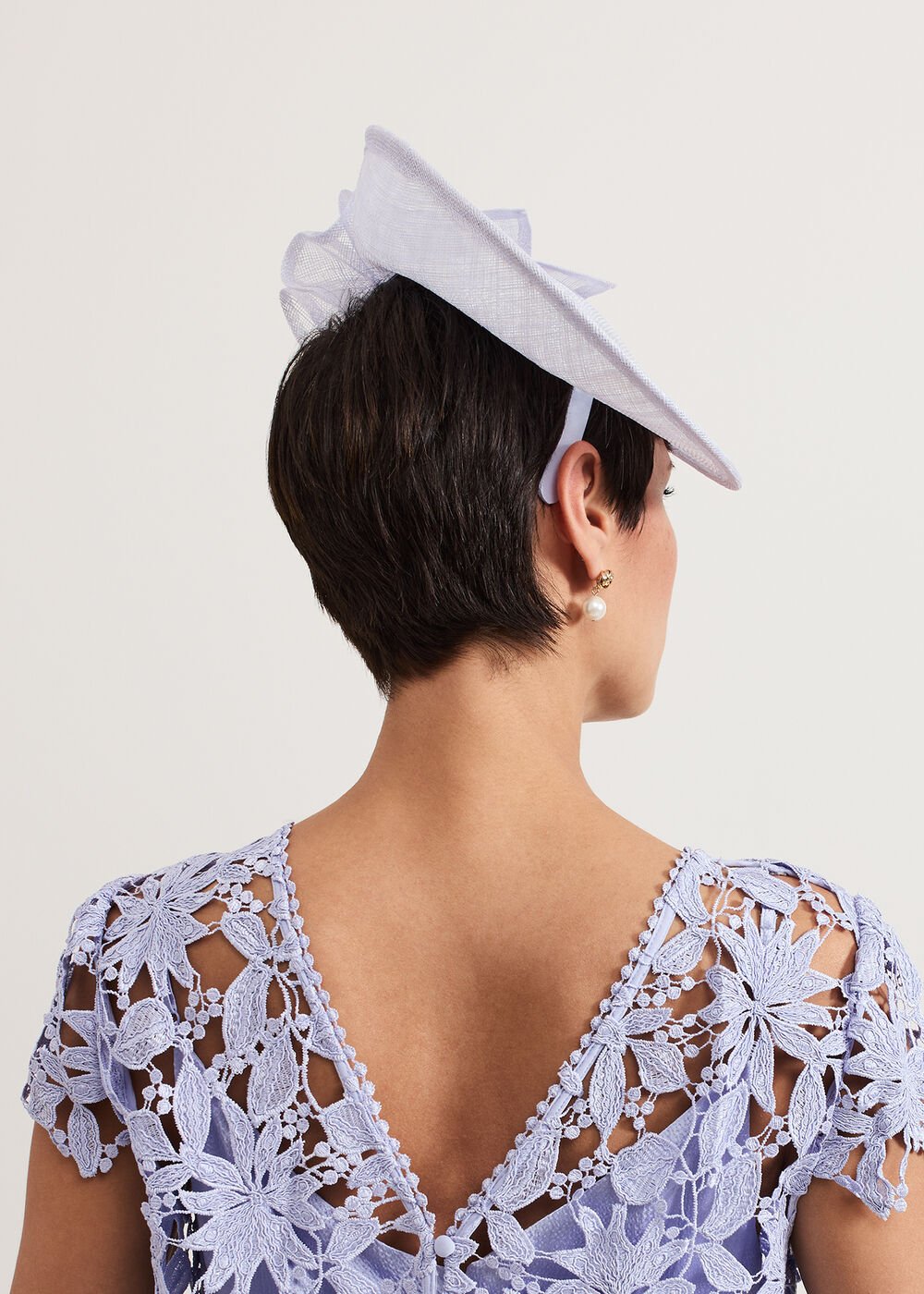 Blue Oval Fascinator Pale Blue
