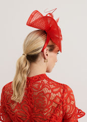 Red Twist Fascinator Red