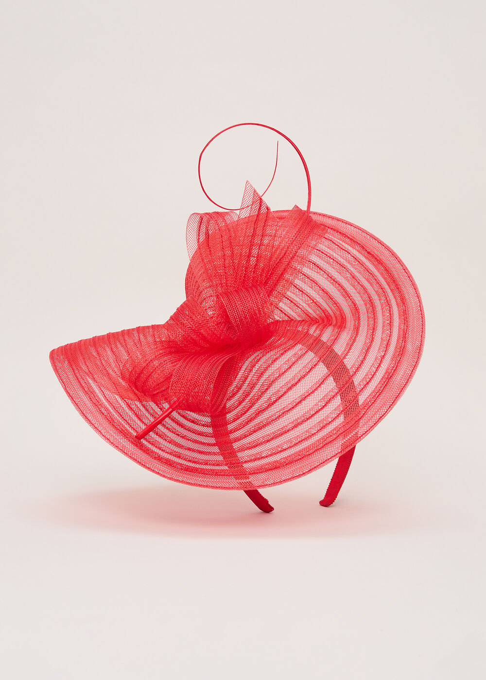 Red Twist Fascinator Red