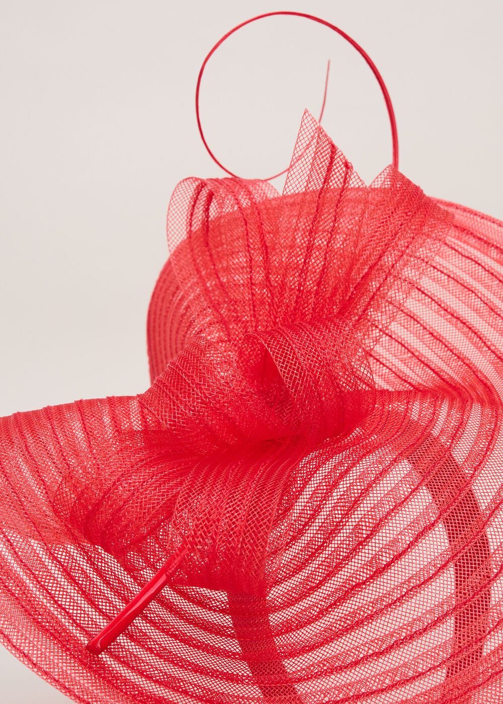 Red Twist Fascinator Red