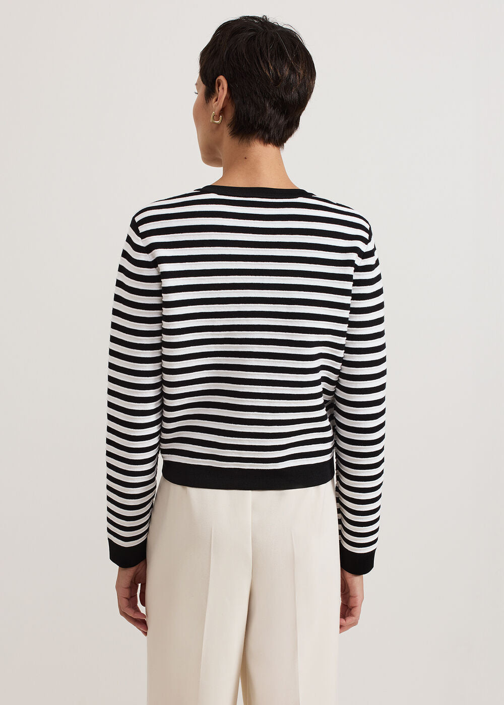 Evie Stripe Jacket Black/Ivory