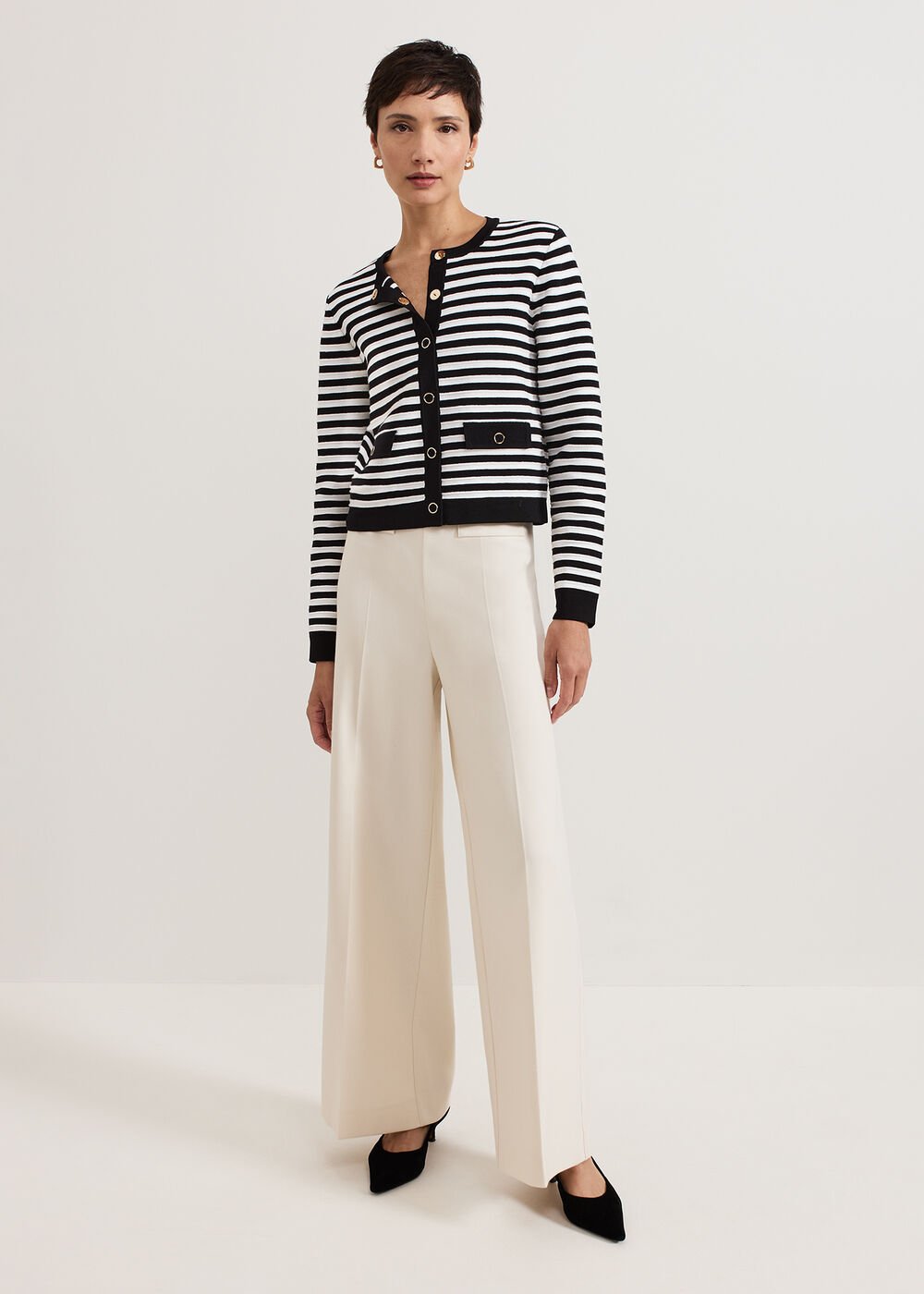 Evie Stripe Jacket Black/Ivory