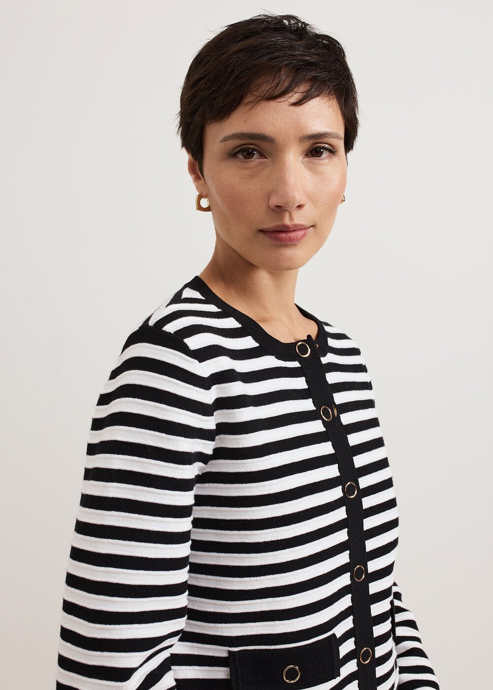 Evie Stripe Jacket Black/Ivory
