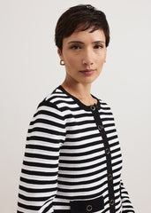Evie Stripe Jacket Black/Ivory