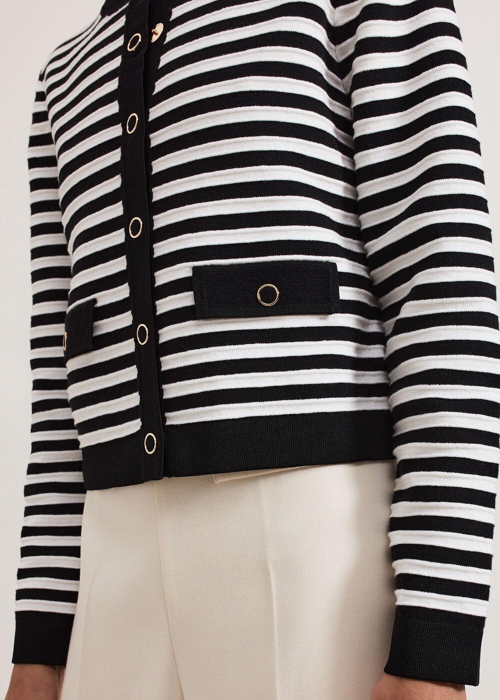 Evie Stripe Jacket Black/Ivory