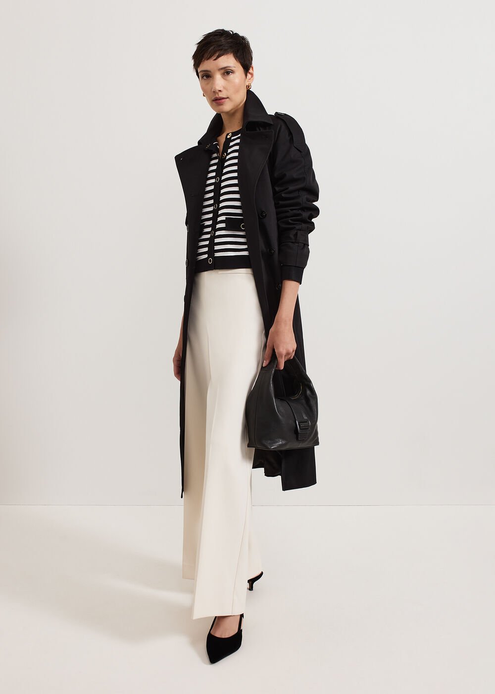 Evie Stripe Jacket Black/Ivory