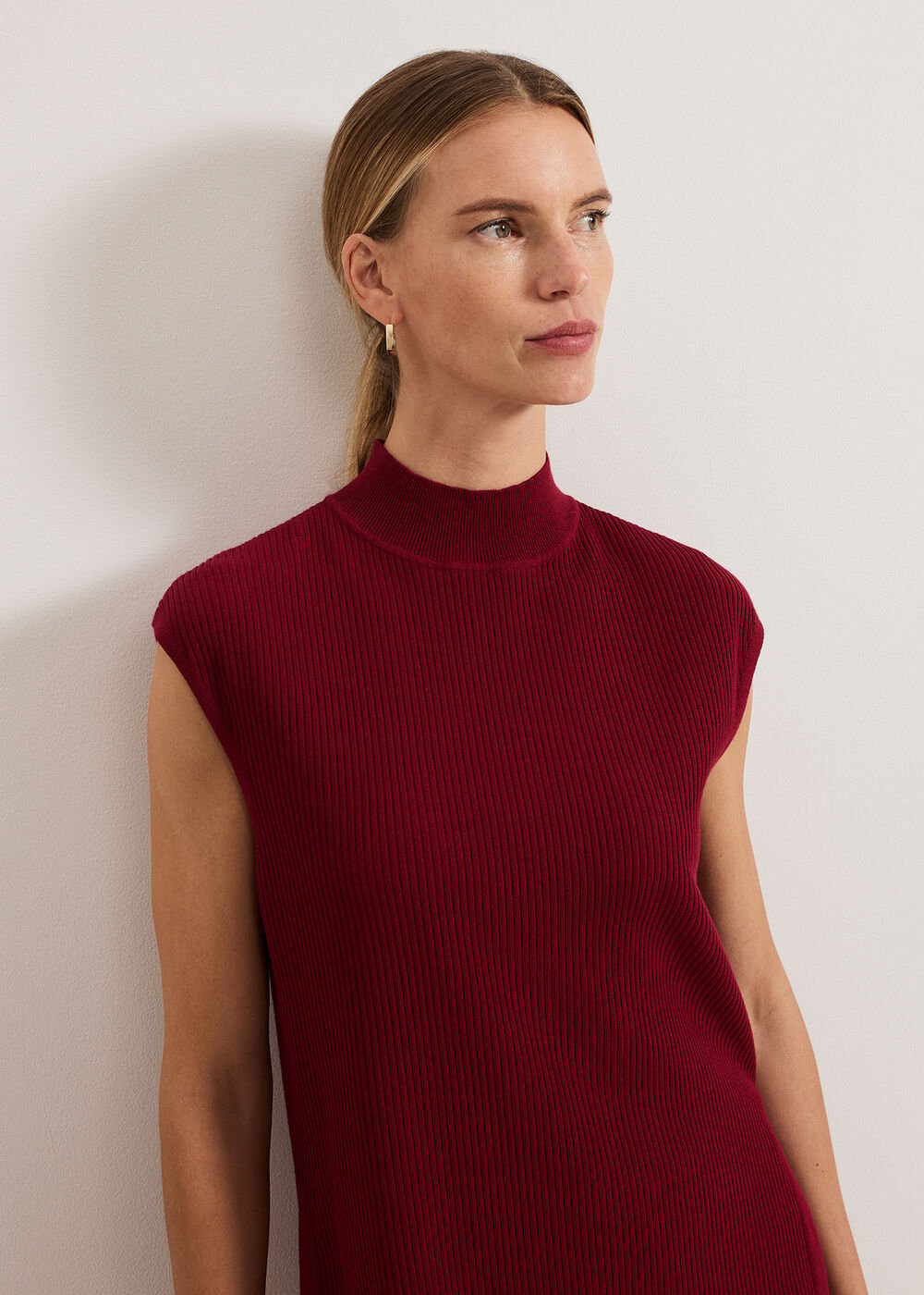 Lori Ribbed Tunic Burgundy