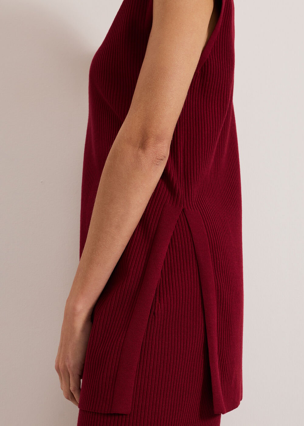 Lori Ribbed Tunic Burgundy
