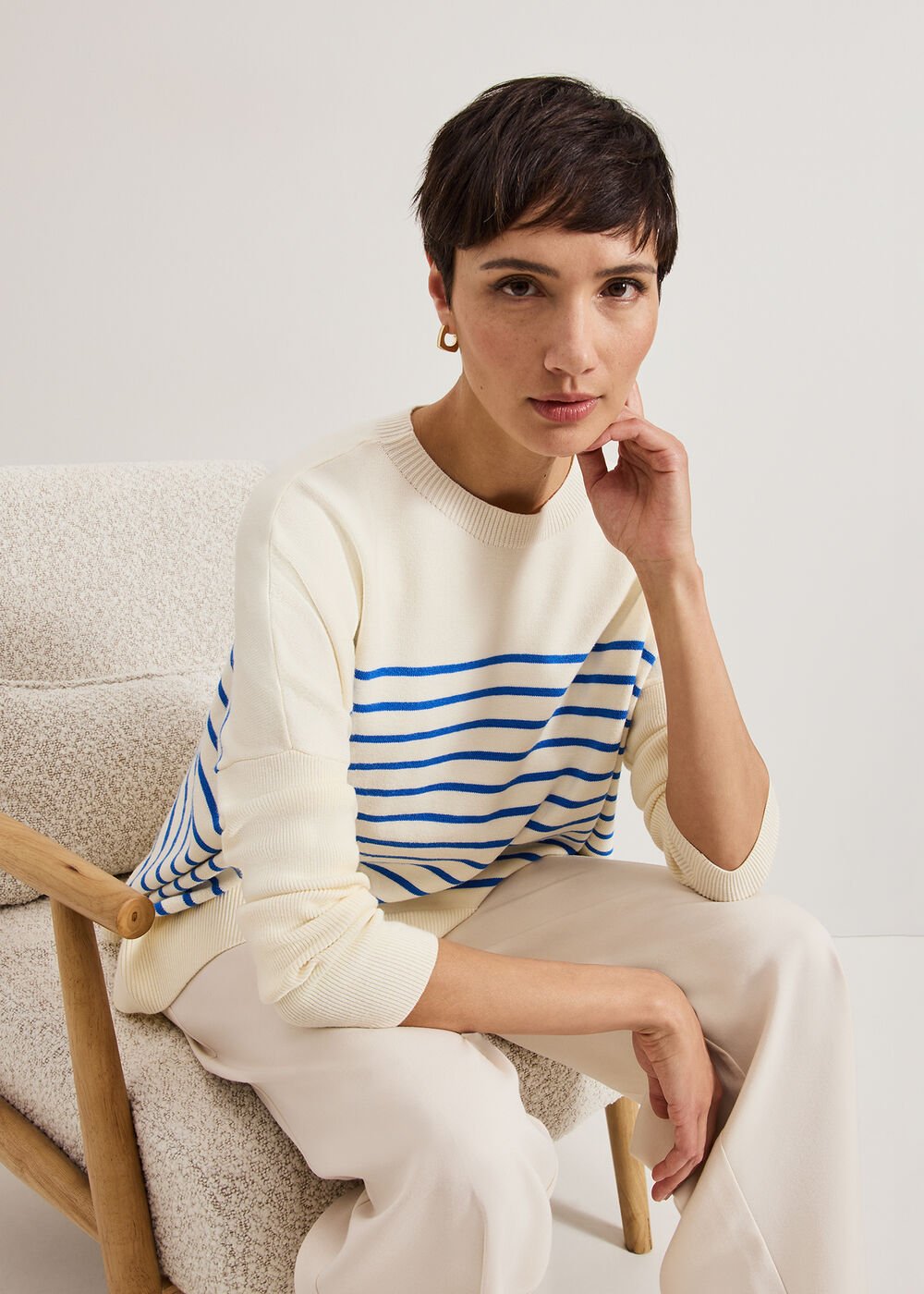 Sadie Stripe Jumper Blue