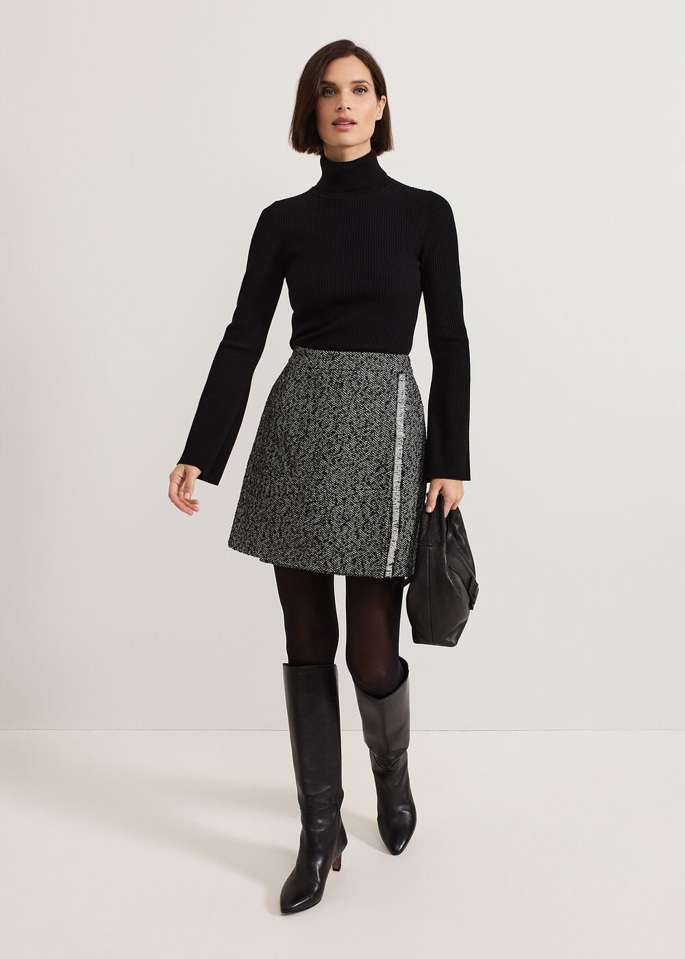 Ayame Textured Skirt Black