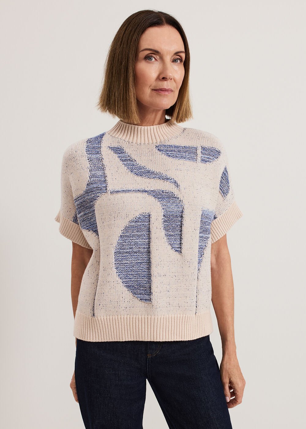 Sara Geo Tabard Blue