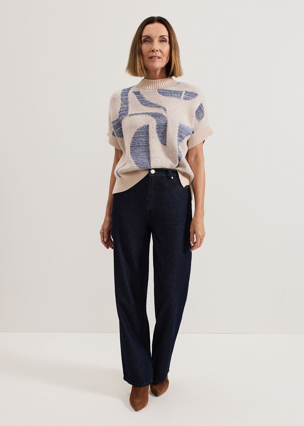 Sara Geo Tabard Blue