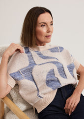 Sara Geo Tabard Blue