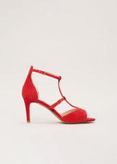Red T Bar Sandals Red