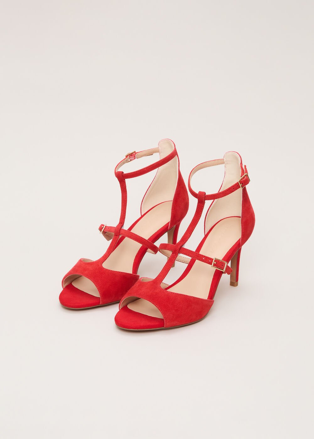 Red T Bar Sandals Red