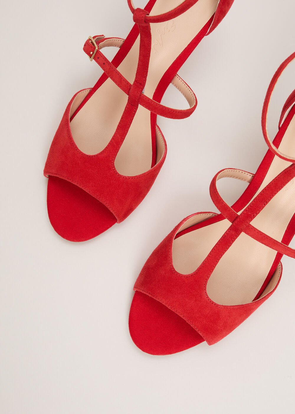 Red T Bar Sandals Red